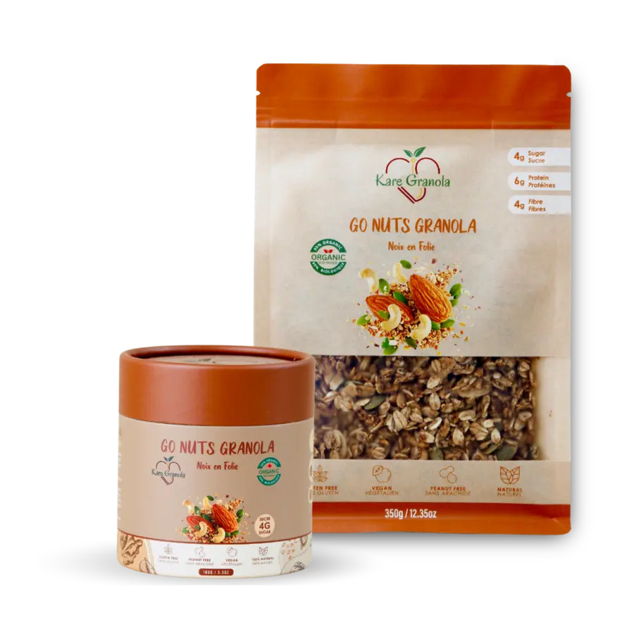 Go Nuts granola pouch and cup